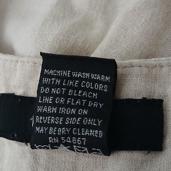 Express 100% Linen Pants Size 7 8 Cream Wide Leg Side Slit - Picture 9 of 9